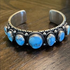 Absolutely Gorgeous original Roland Dixon turquoise  sterling silver cuff signed